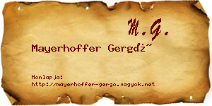 Mayerhoffer Gergő névjegykártya
