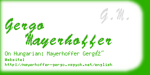 gergo mayerhoffer business card